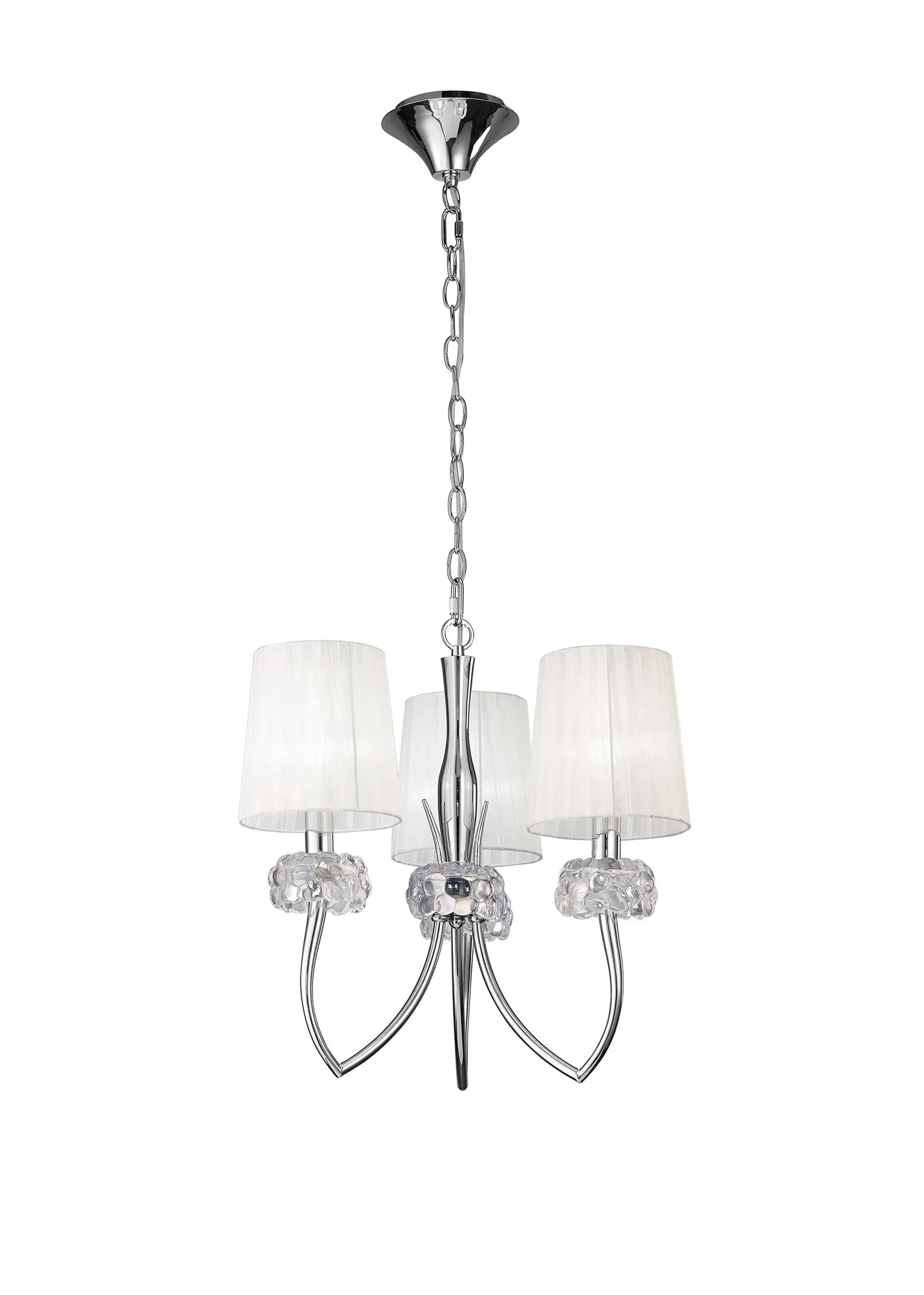 Loewe Polished Chrome-White Ceiling Lights Mantra Multi Arm Fittings
